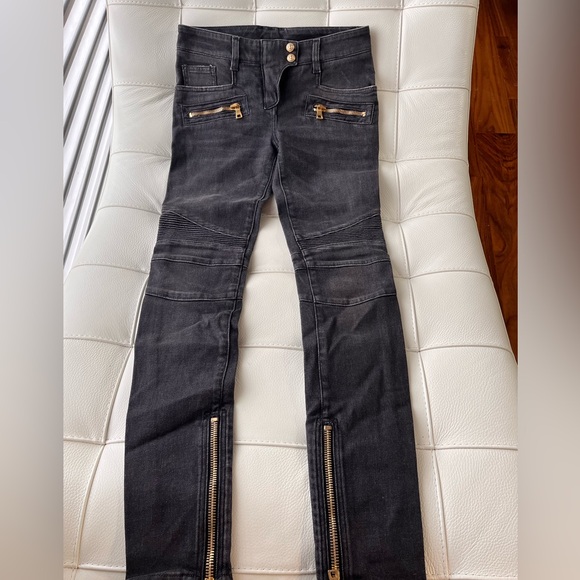 Balmain Skinny Biker Jeans Size 34 - Picture 2 of 4